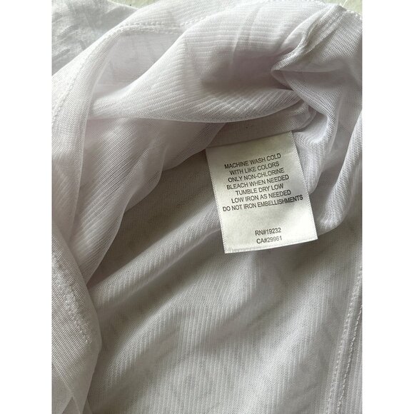 Alfred Dunner White Short Sleeve Embroidered & Sequin Top With Textured Pattern - Picture 5 of 7